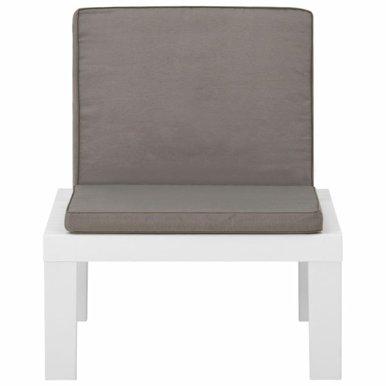 Chaise de salon de jardin avec coussin plastique blanc