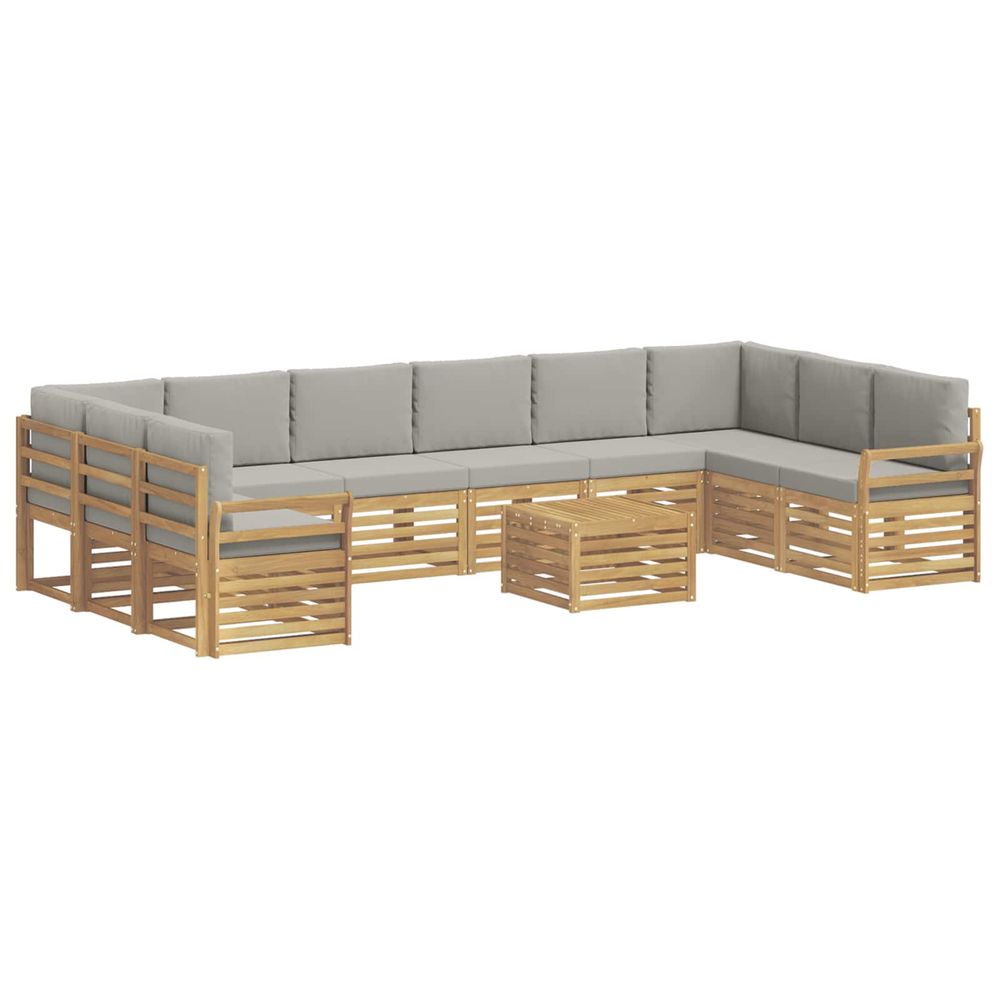 Ensemble de canapés d'extérieur 11 pc blanc et gris clair