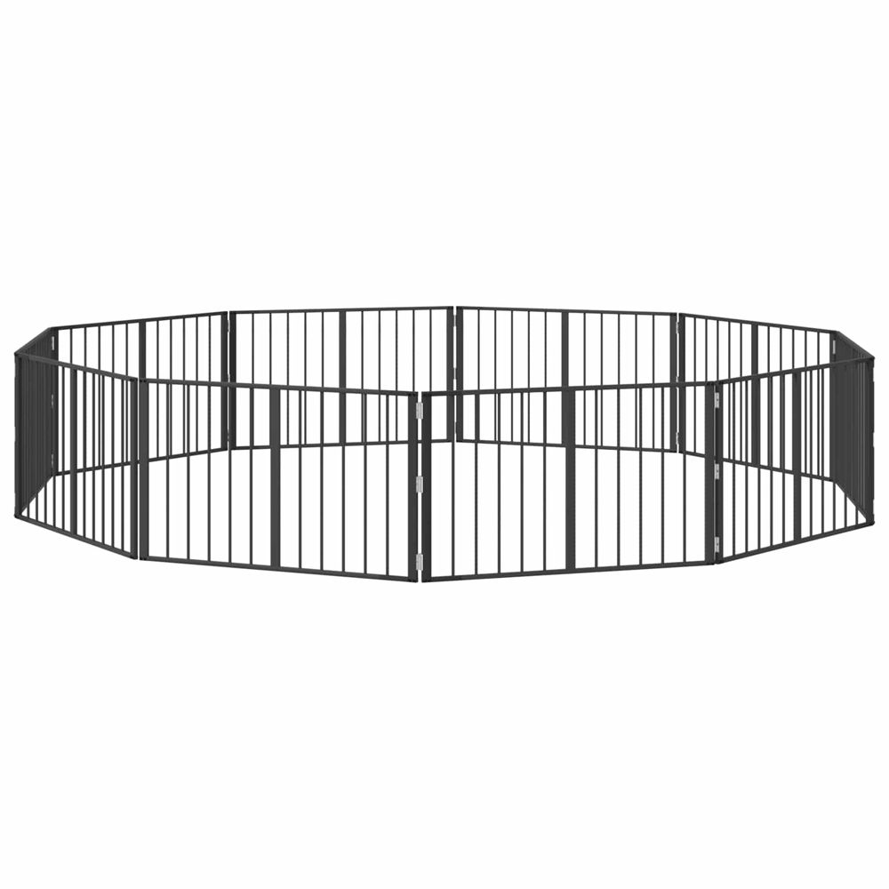 Porte pour chien 10 pc noir 100 x 60 cm acier galvanisé