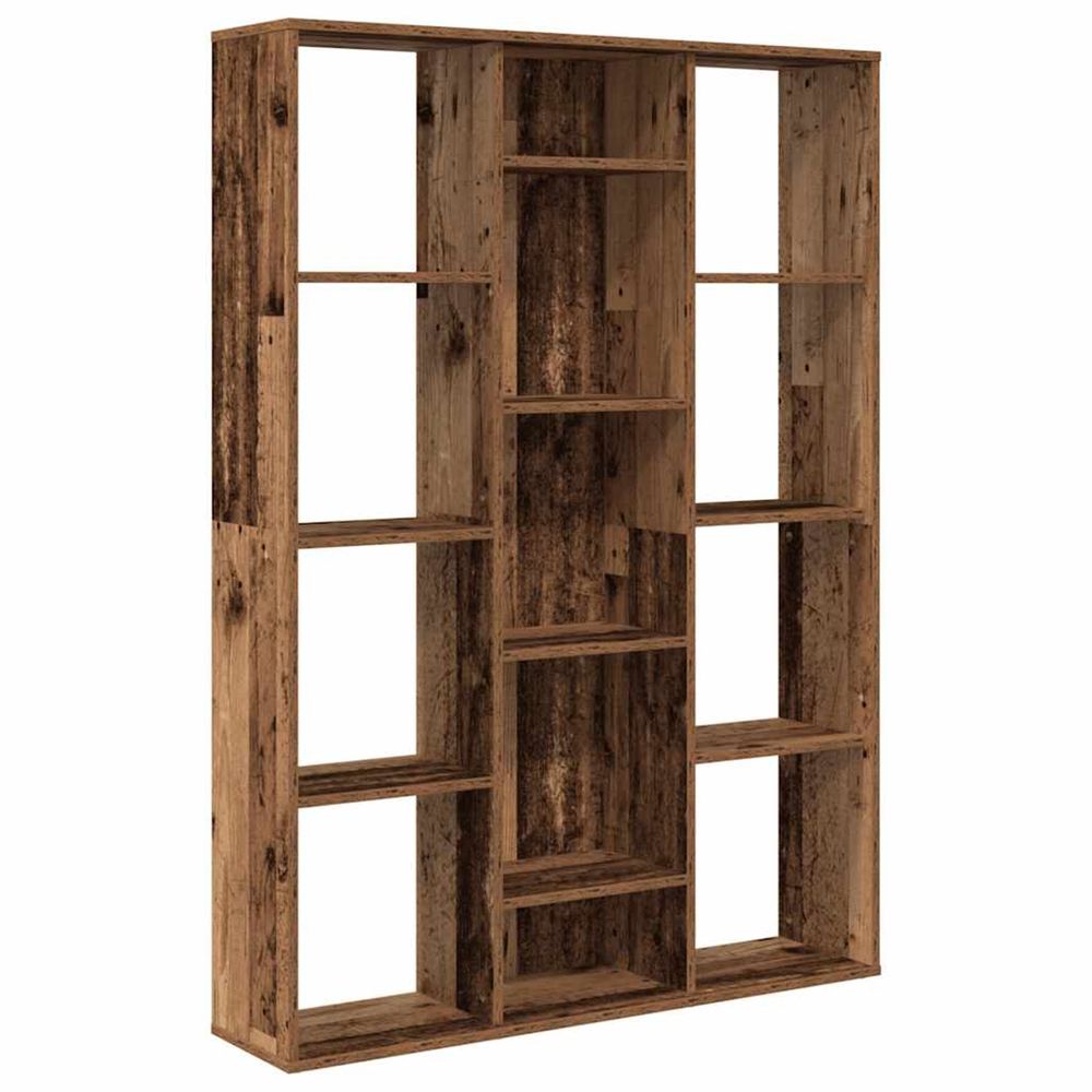 Séparateur de pièce/bibliothèque vieux bois 100x24x140 cm
