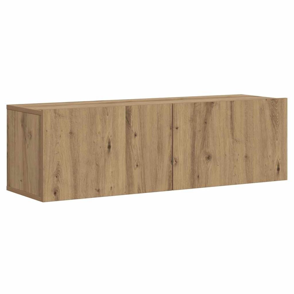 Meuble tv mural chêne artisanal 100x30x30 cm bois d'ingénierie