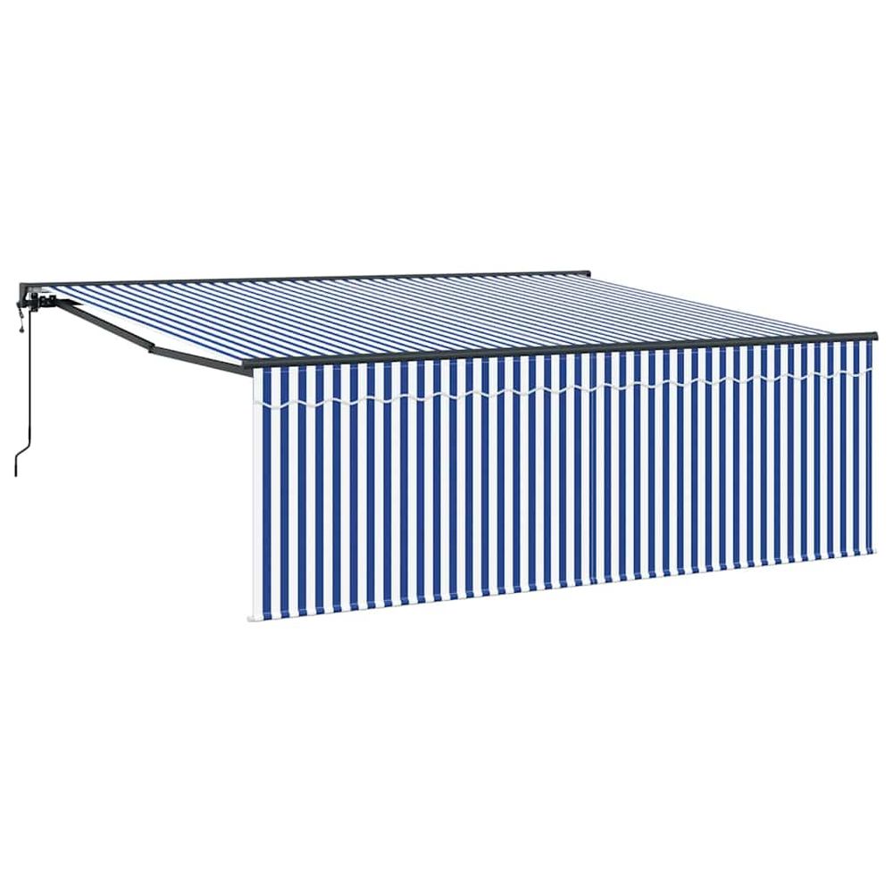 Auvent rétractable bleu et blanc 400 × 300 cm