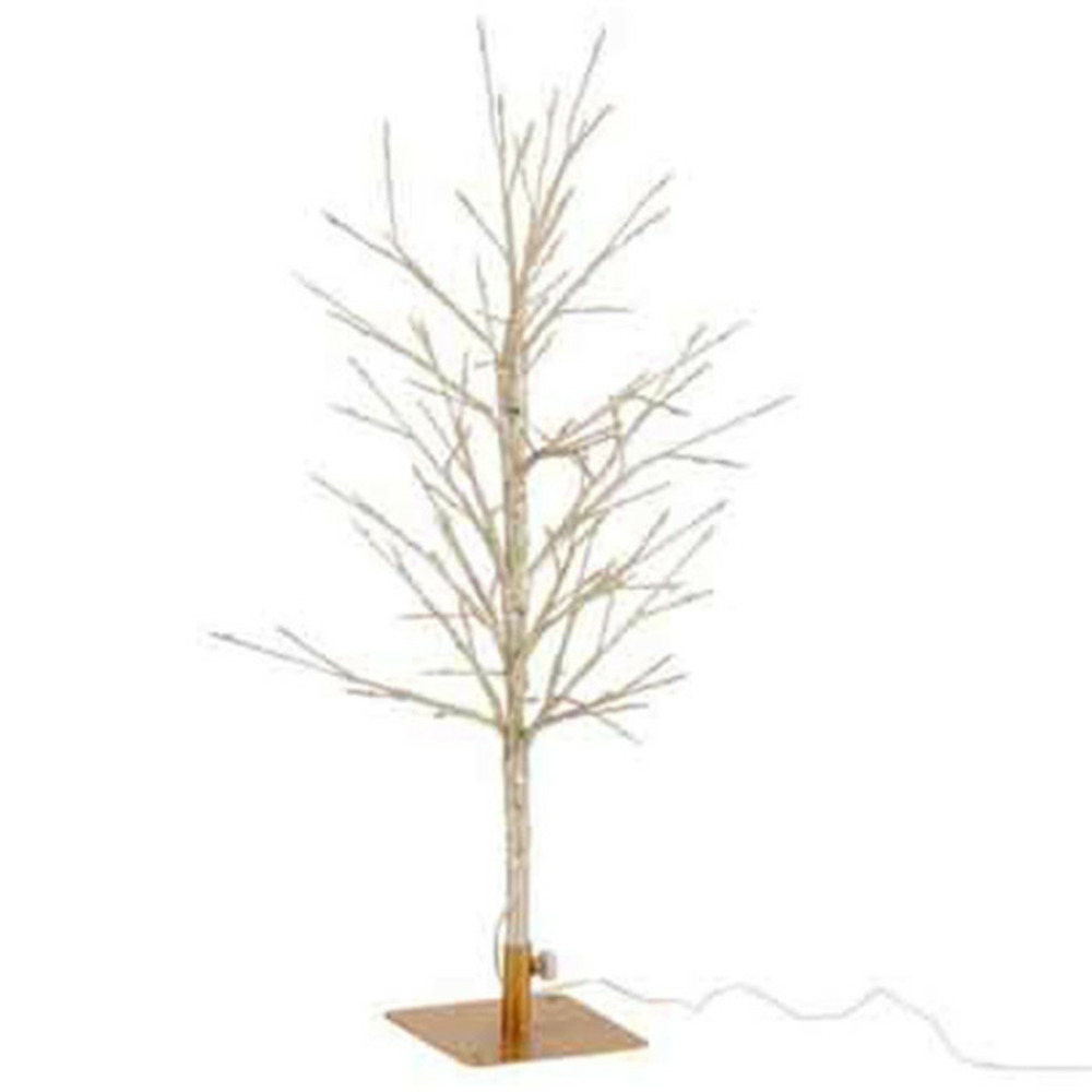 Arbre déco led en métal dénudé 60cm or