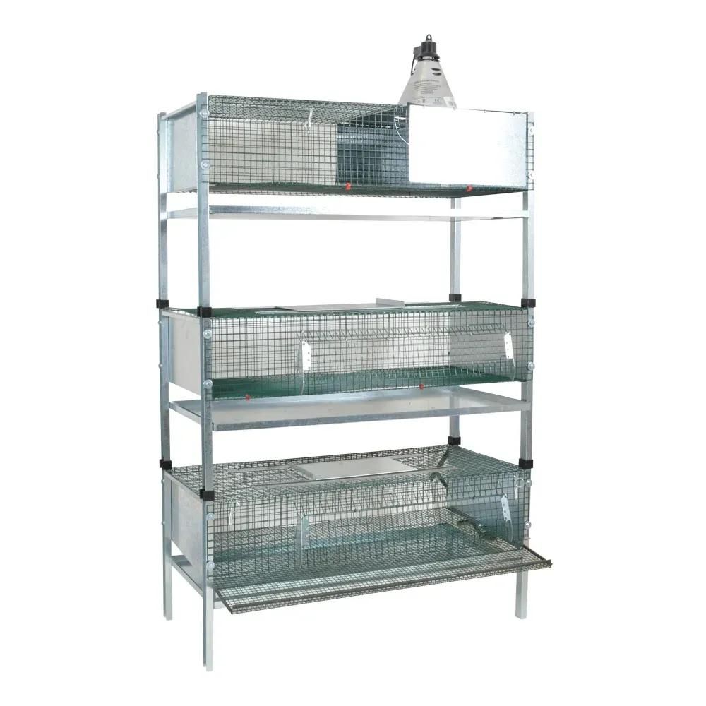 Lot de 3 cages d'élevage cailles calva 100 x 50 x 180 cm