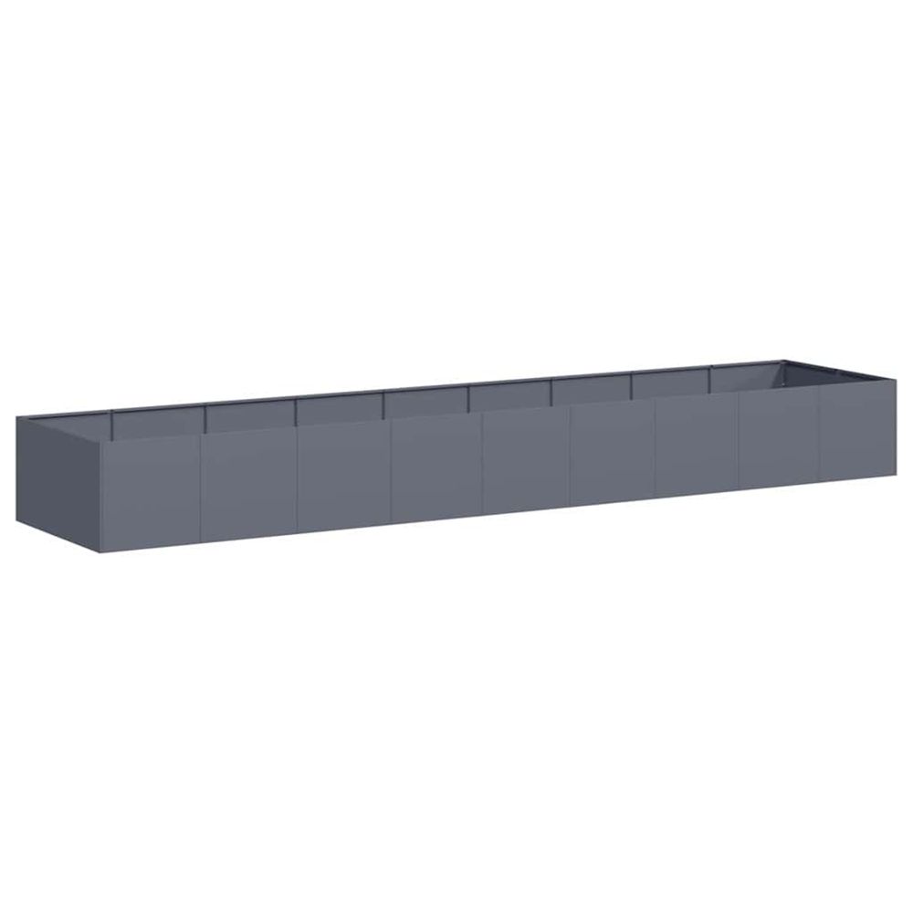 Jardinière d'extérieur anthracite 360x80x40 cm acier