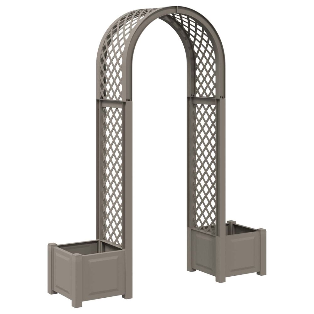 Arc à roses avec jardinière d'extérieur gris 168,5 x 43 x 207 cm pp