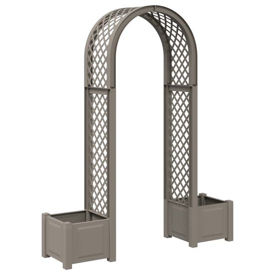 Arc à roses avec jardinière d'extérieur gris 168,5 x 43 x 207 cm pp