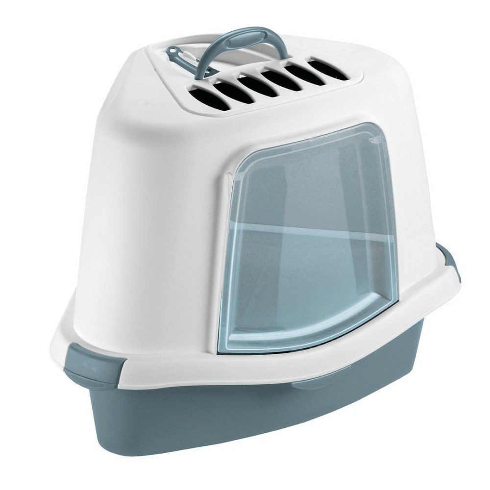 Maison de toilette corner, 54 x 40 x 40 cm, hauteur 40 cm, bleu acier, pour