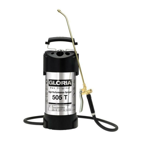 Gloria - 505 t - pulverisateur en acier inoxydable haute performance de 5l avec buse et lance laiton