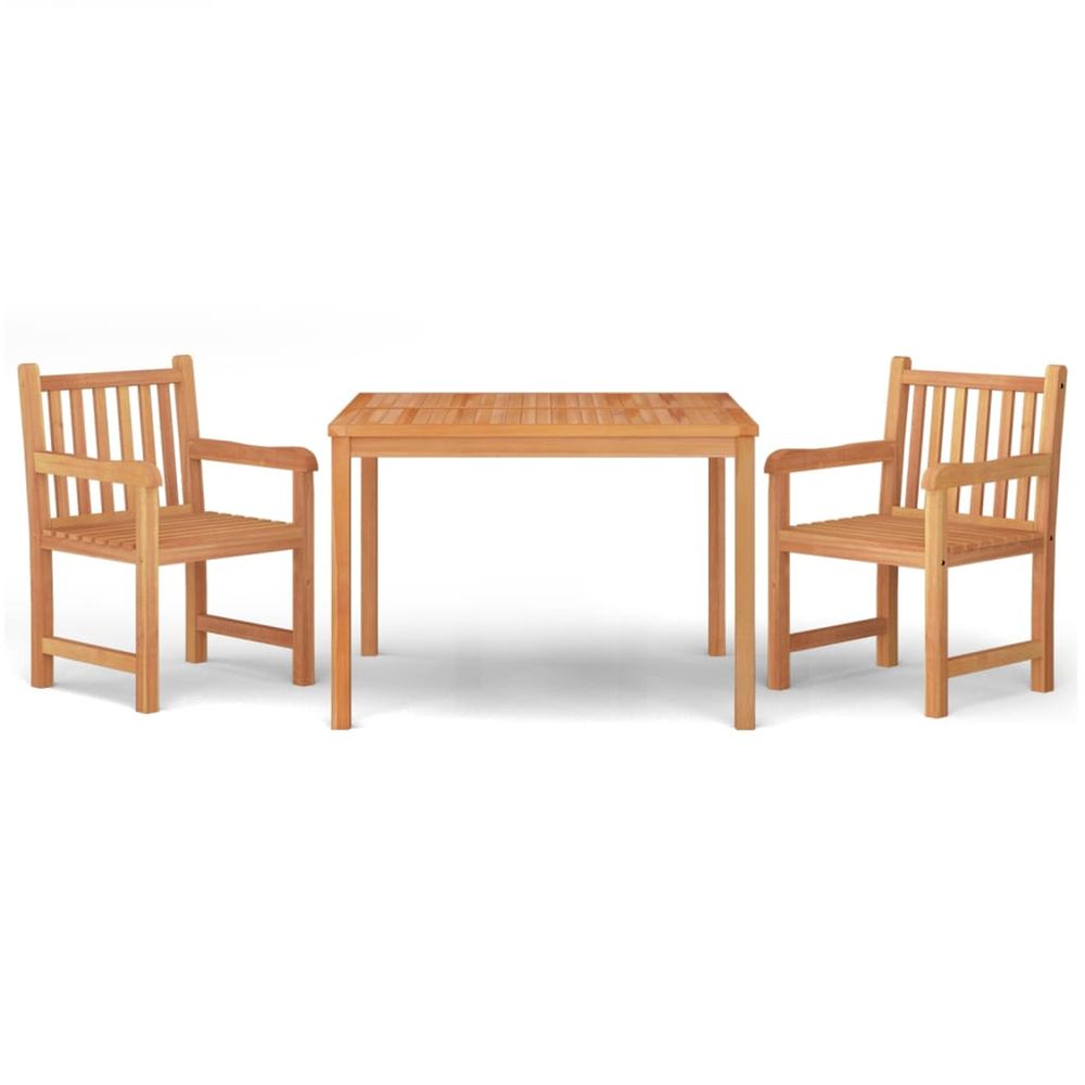 Ensemble à manger de jardin 3 pcs bois de teck massif