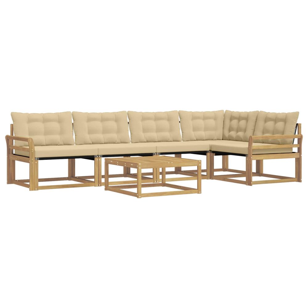 Ensemble de canapés d'extérieur 6 pc blanc et beige