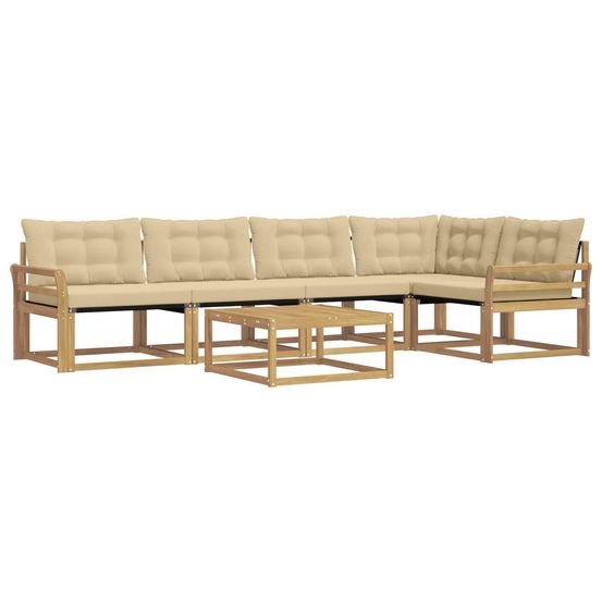 Ensemble de canapés d'extérieur 6 pc blanc et beige