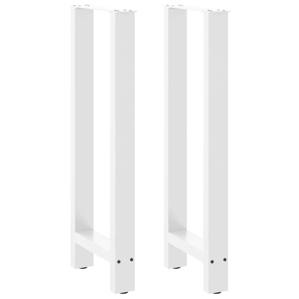 Pieds de table de bar blanc 2 pièces 40 x (100-101) cm acier