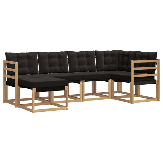 Ensemble de canapés d'extérieur 6 pcs blanc et noir