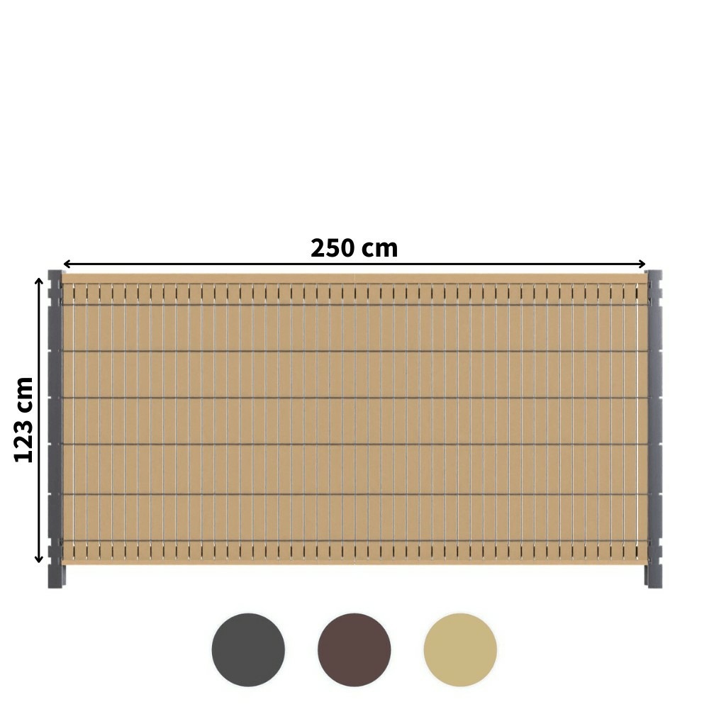 Kit occultation composite - l2,5 x h1,23m - couleur : beige - haute resistance - occultant pour grillage rigide