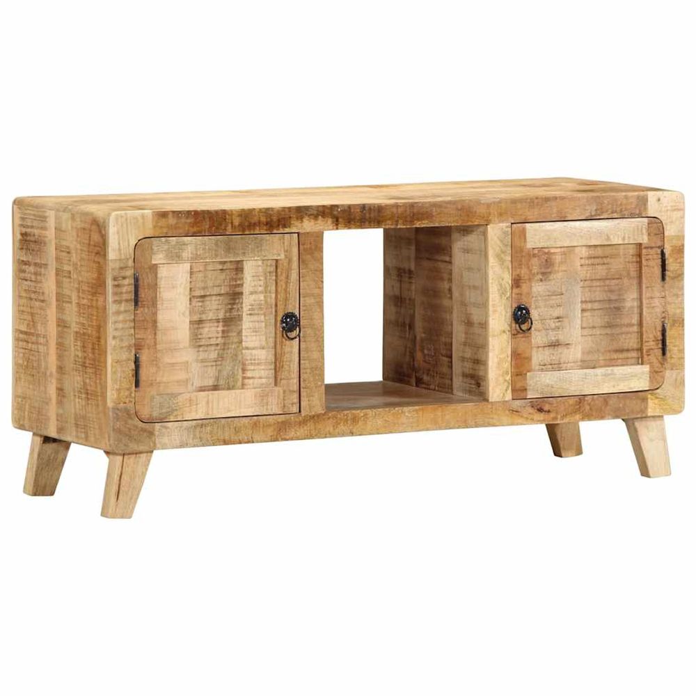 Meuble tv 105x46x32 cm bois massif de manguier brut
