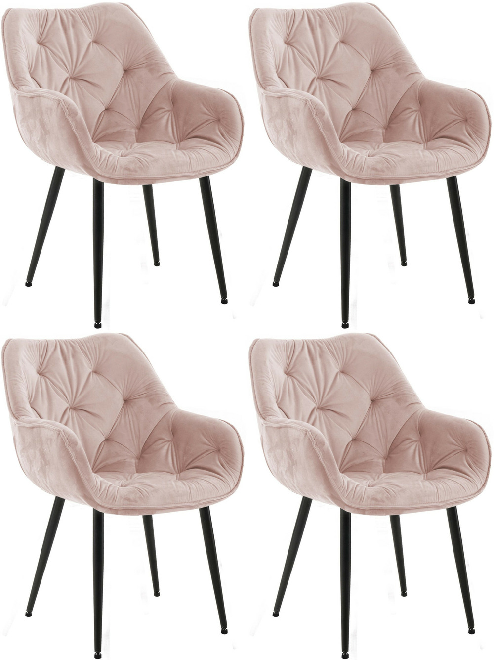 Lot de 4 chaises tanna velours