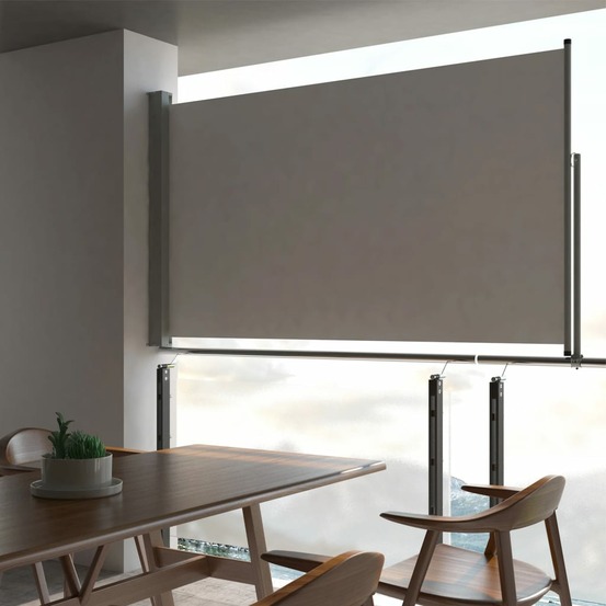 Auvent latéral rétractable de patio 140 x 300 cm gris