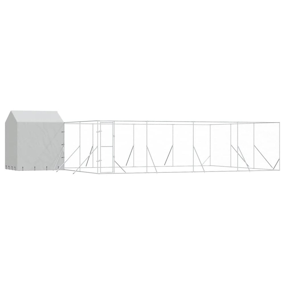 Chenil d'extérieur pour chiens avec toit argenté 10x6x2,5 m