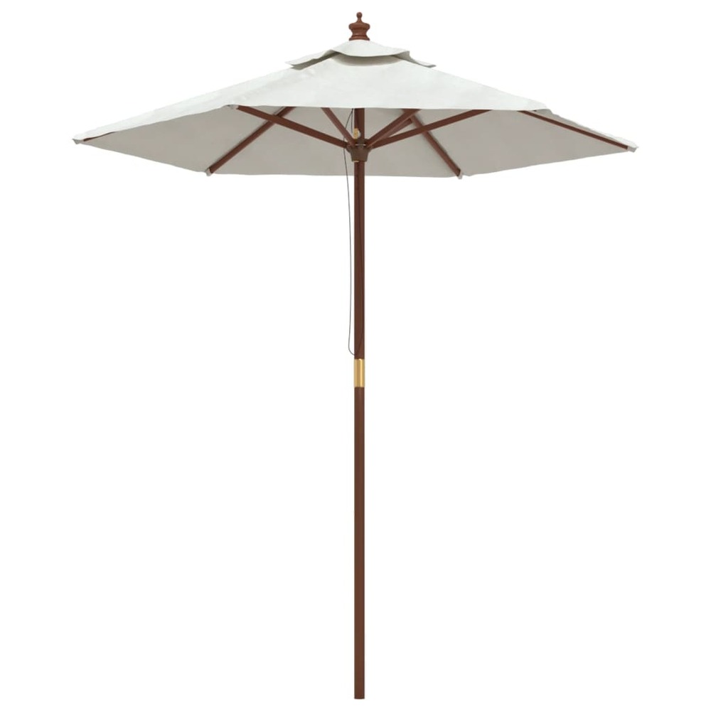 Parasol de jardin avec mât en bois 196 x 231 cm sable