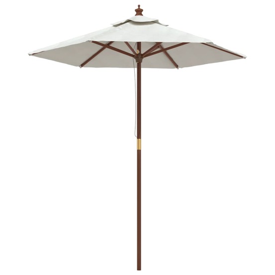 Parasol de jardin avec mât en bois 196 x 231 cm sable