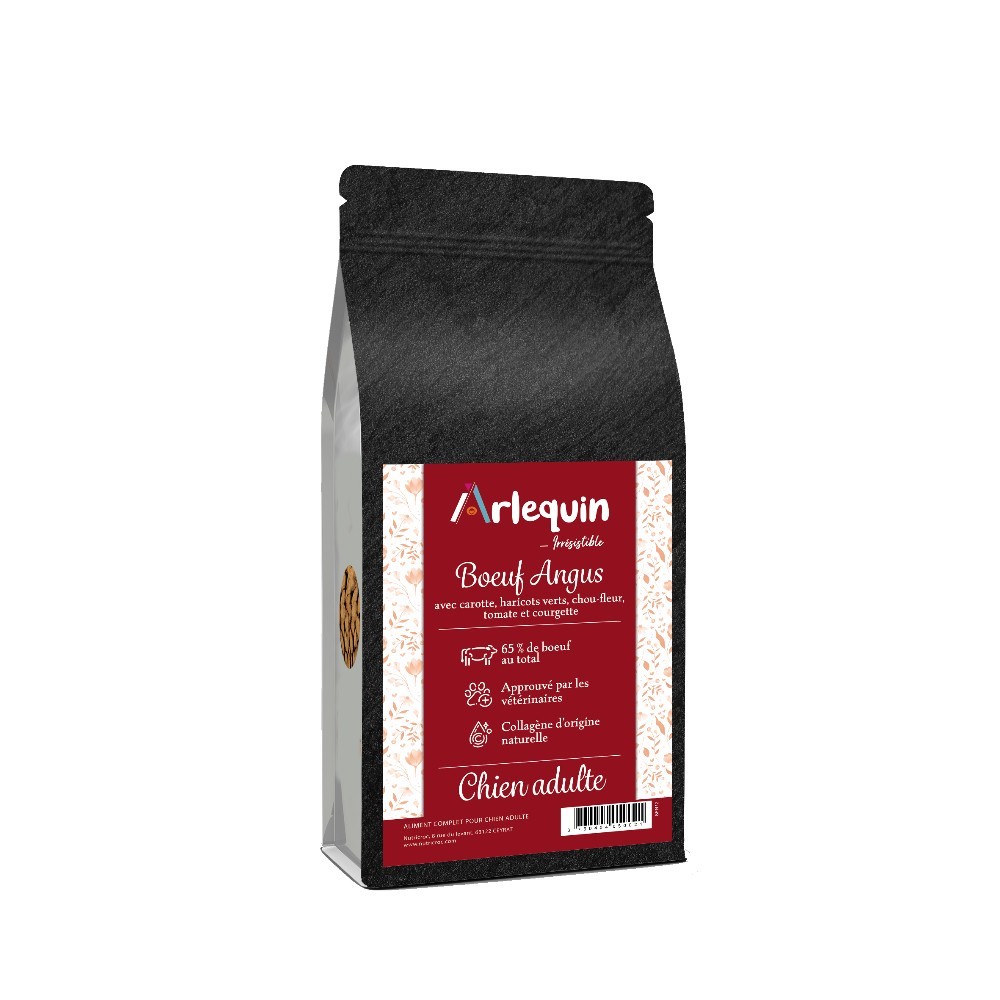 Croquette chien sans céréales arlequin irrésistible boeuf angus (65%) 2 kg