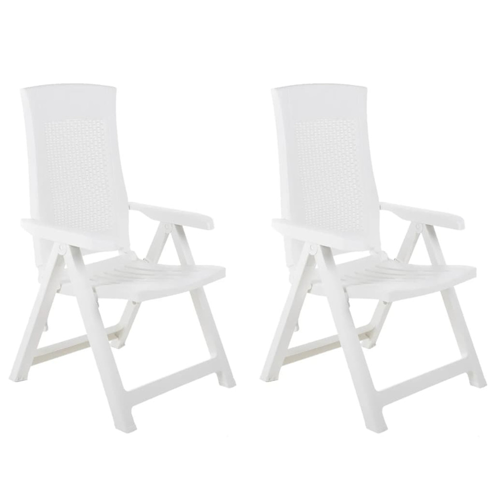 Chaises inclinables de jardin lot de 2 plastique blanc