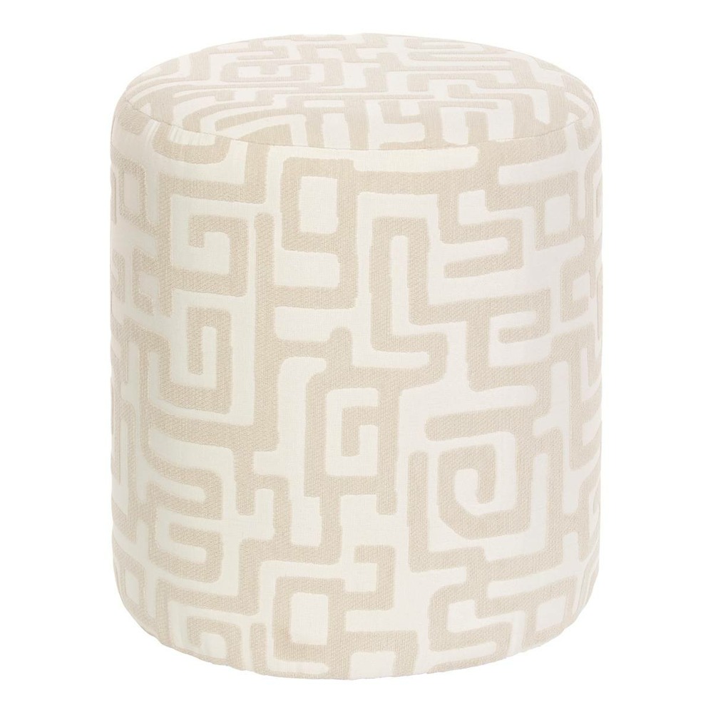 Pouf rond delor blanc 36x40 cm