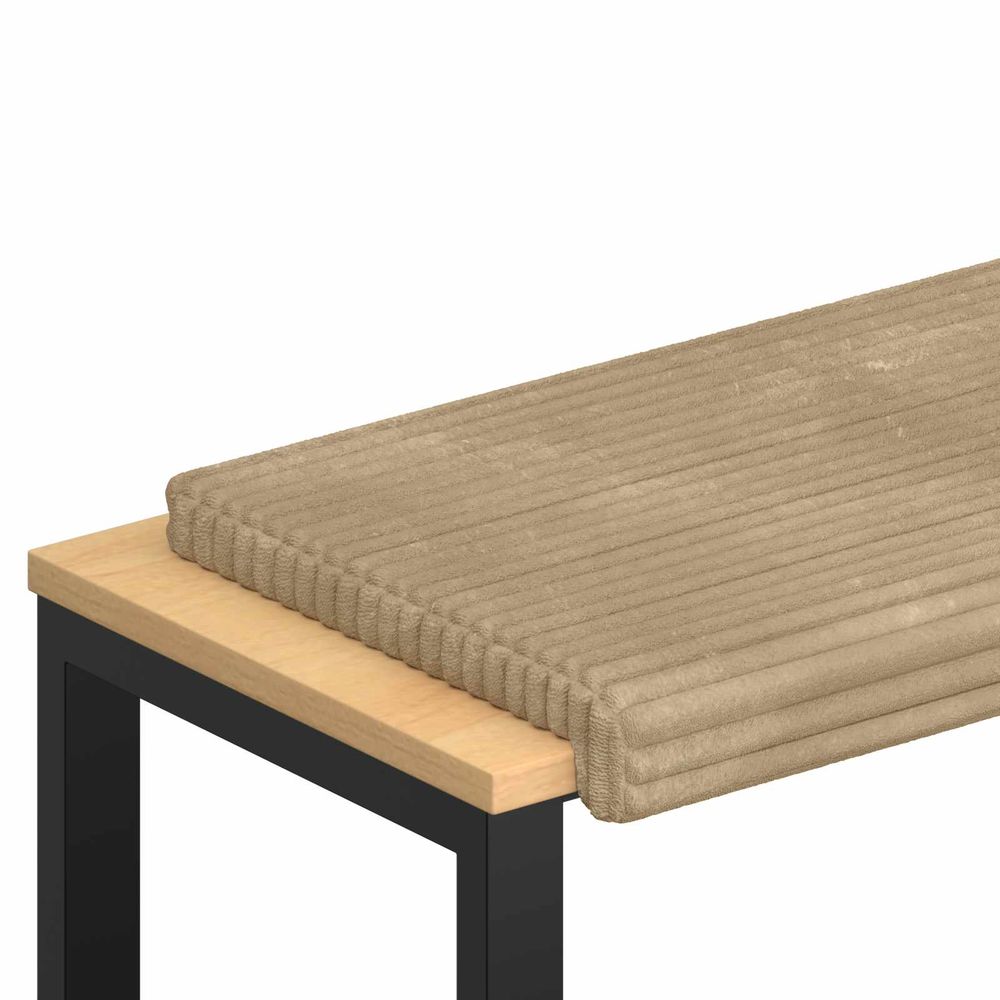 Coussin de banc velours côtelé en peluche taupe