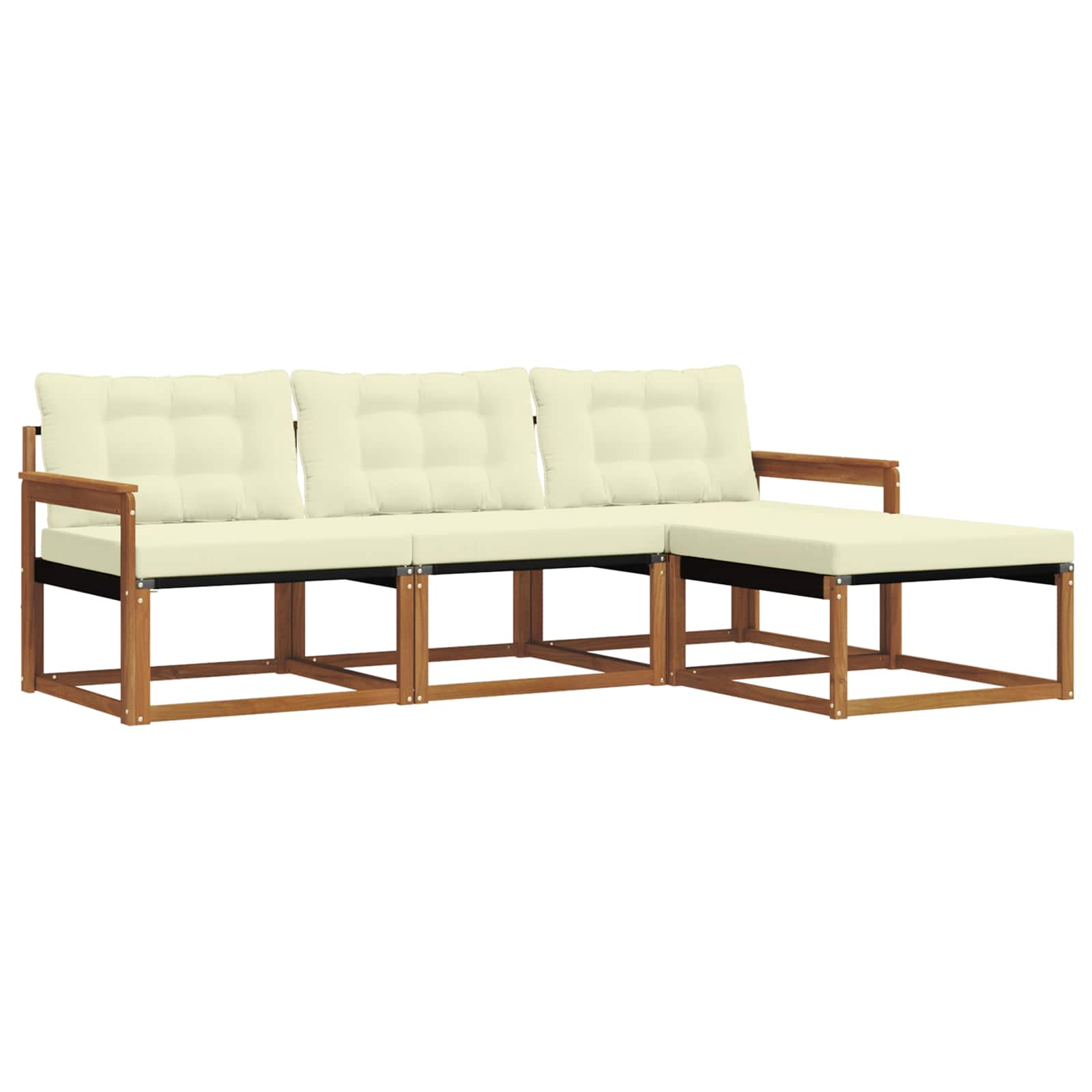 Ensemble de canapés d'extérieur 4 pcs naturel et crème