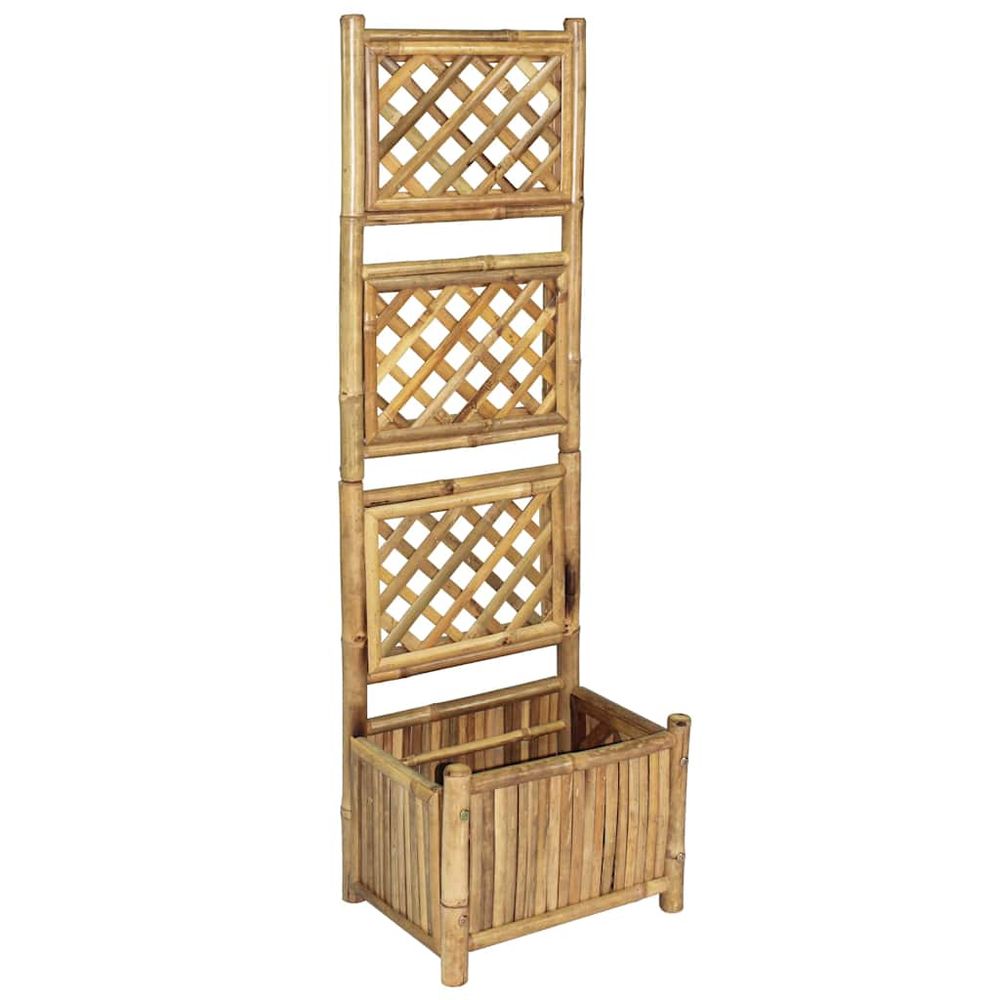Jardinière avec treillis en bambou pour plantes grimpantes 40 cm