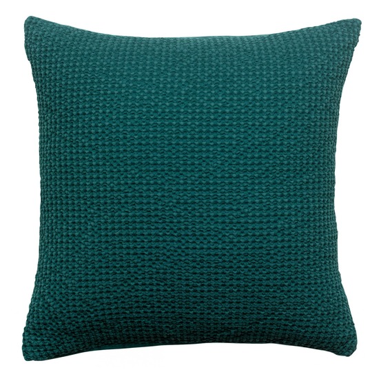 Coussin stonewashed maia petrole 45 x 45 cm