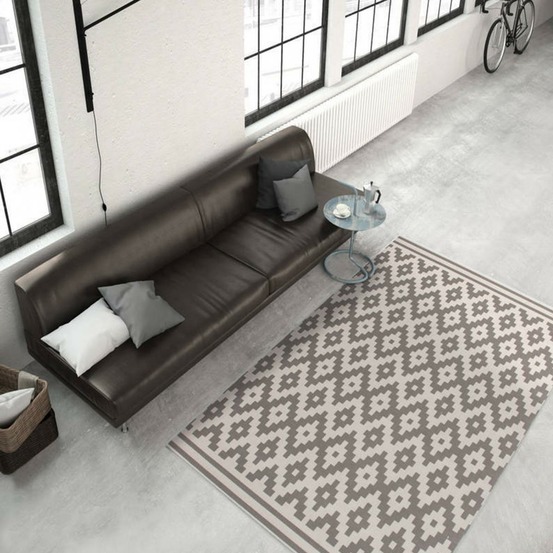 Tapis salon 160x230 tissé gris rectangle nefis