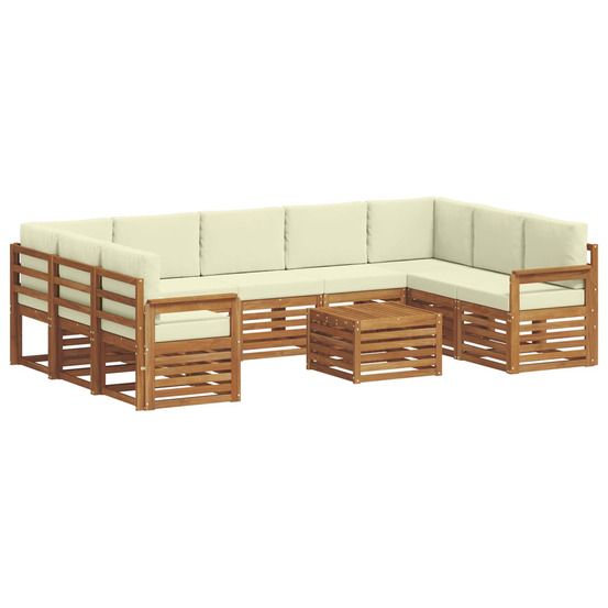 Ensemble de canapés d'extérieur 10 pc naturel et crème
