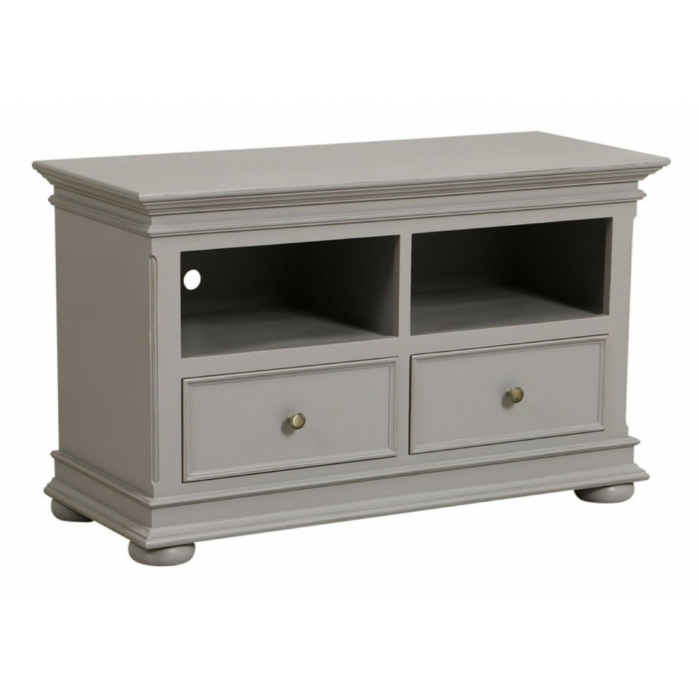 Meuble tv avec 2 rangements mdf gris - harmonie interior's