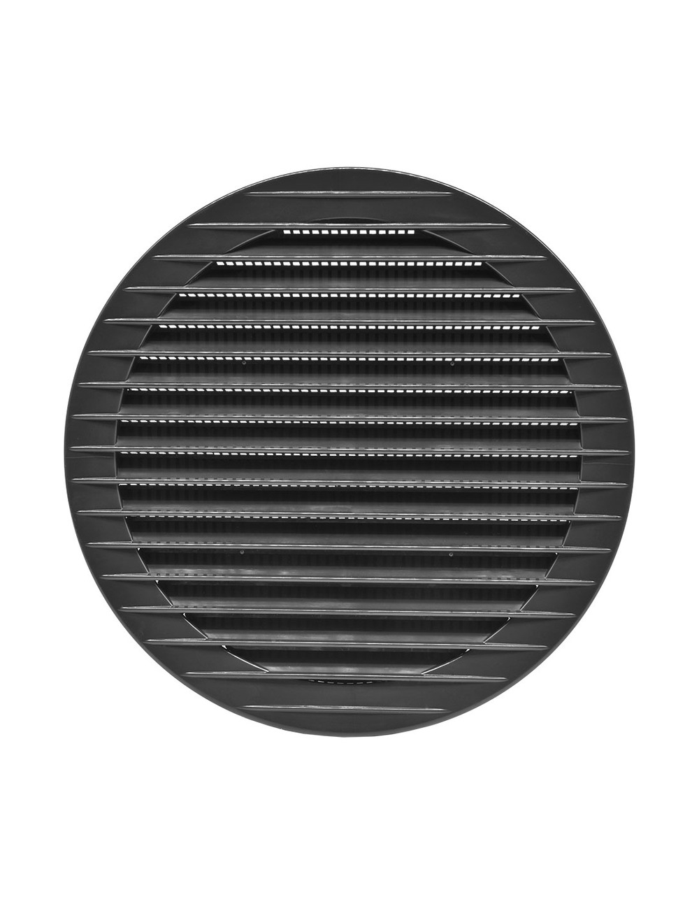 Grille d'aération ronde encastrée avec moustiquaire ø150mm abs gris anthracite