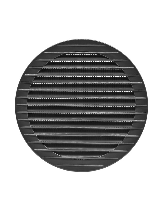 Grille d'aération ronde encastrée avec moustiquaire ø150mm abs gris anthracite