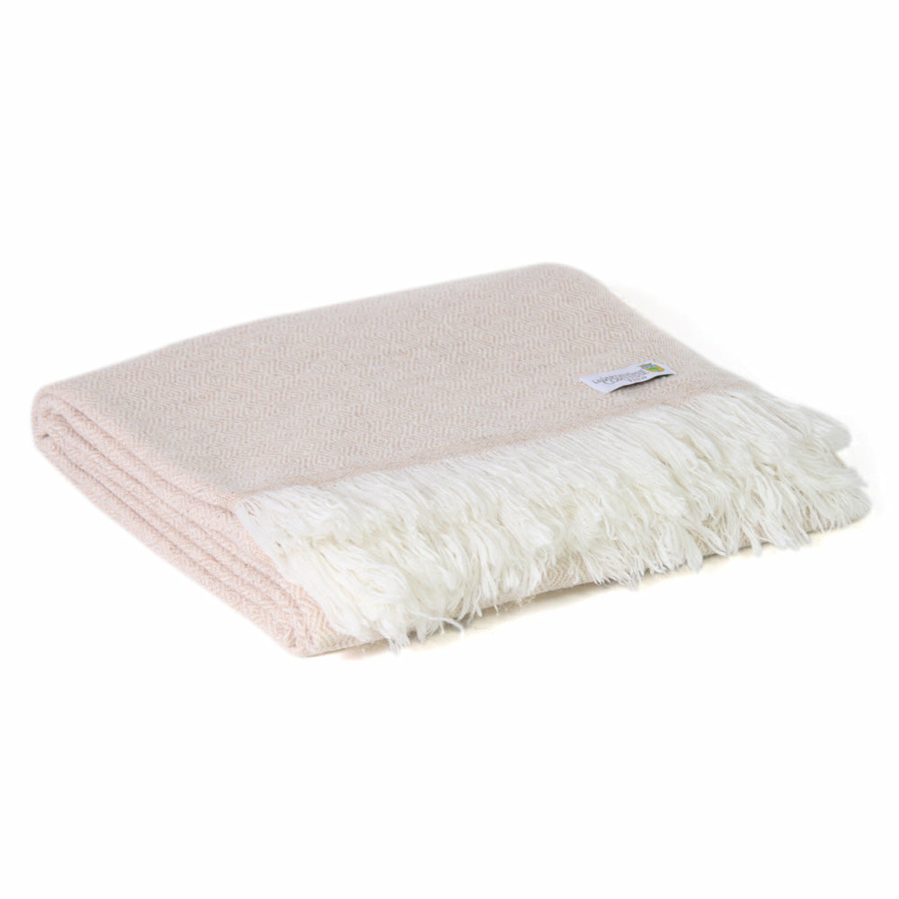 Plaid cachemire et laine diamant camel