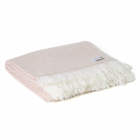 Plaid cachemire et laine diamant camel