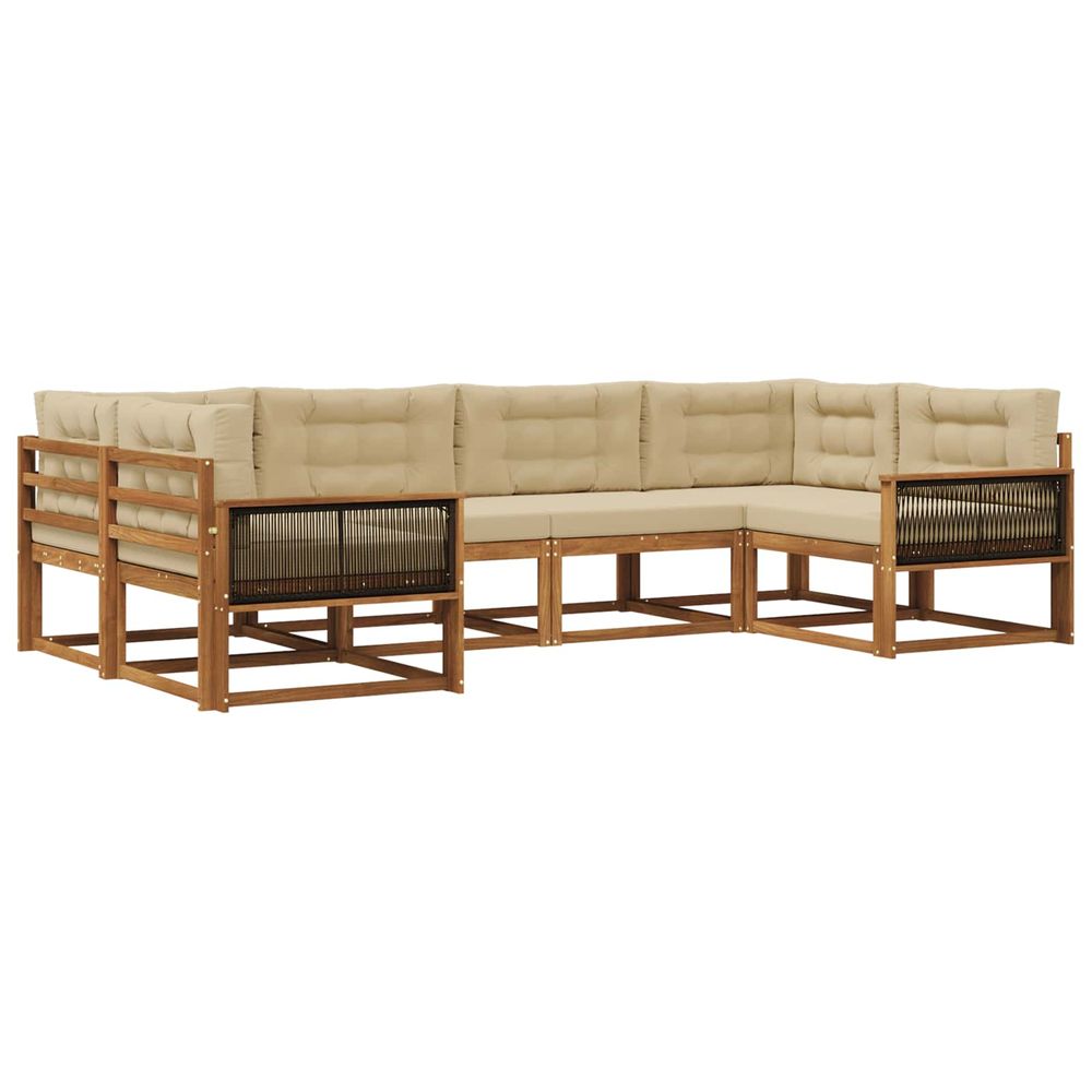 Ensemble de canapés d'extérieur 6 pc naturel et beige