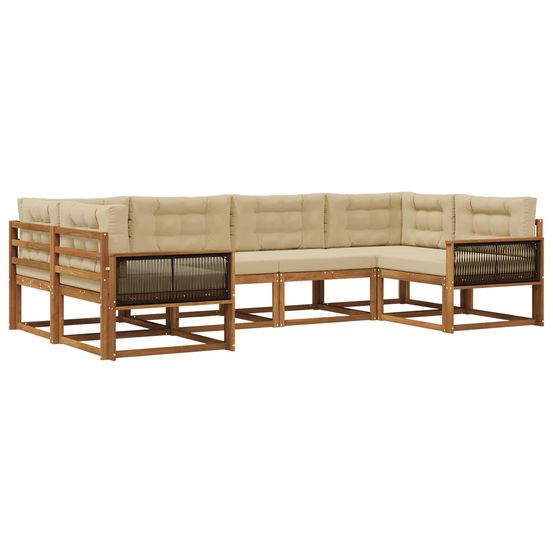 Ensemble de canapés d'extérieur 6 pc naturel et beige