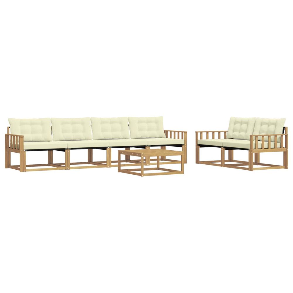 Ensemble de canapés d'extérieur 7 pc blanc et crème