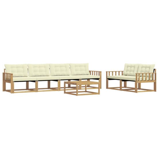Ensemble de canapés d'extérieur 7 pc blanc et crème