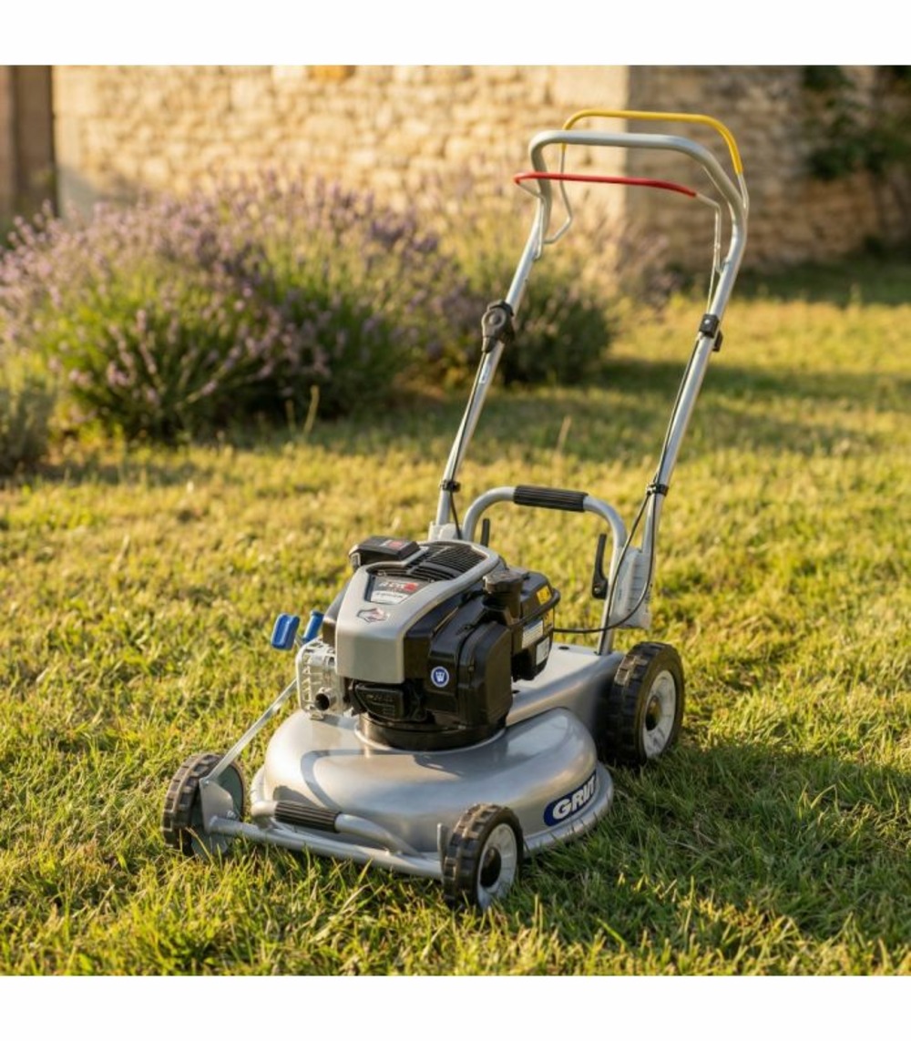 Tondeuse thermique 53 cm 163cm³, mulching réinventé, traction et démarrage électrique - grin hm53a-instart