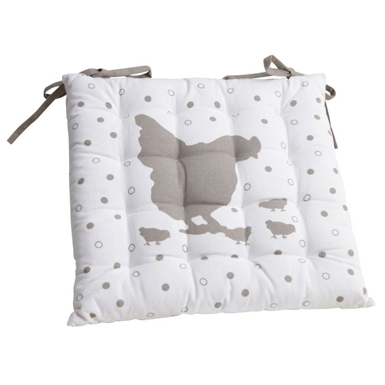 Galette de chaise en coton poule