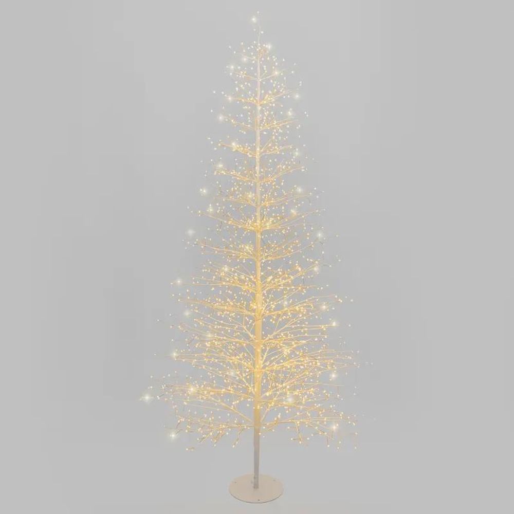 Arbre lumineux conique tilleul blanc h210cm ø100cm 1856 microled blanc chaud fixe & flash lotti