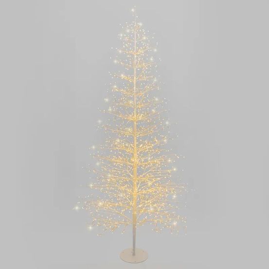 Arbre lumineux conique tilleul blanc h210cm ø100cm 1856 microled blanc chaud fixe & flash lotti