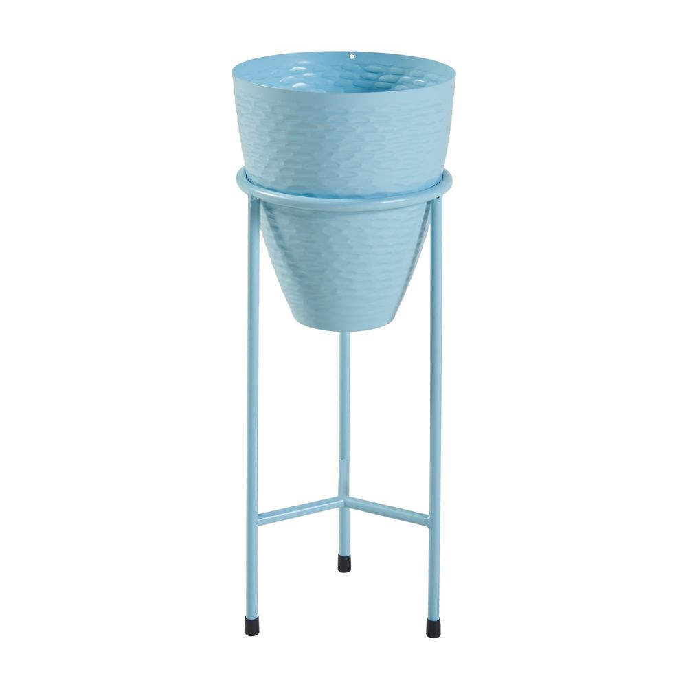 Porte-plantes style intemportel support 41 x 16 cm bleu clair