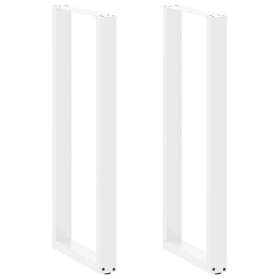 Pieds de table de bar en u, 2 pièces, blanc, 40 x (110-111) cm, acier