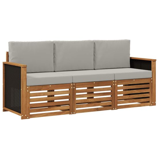 Ensembles de canapés 3 pc bois d'acacia massif